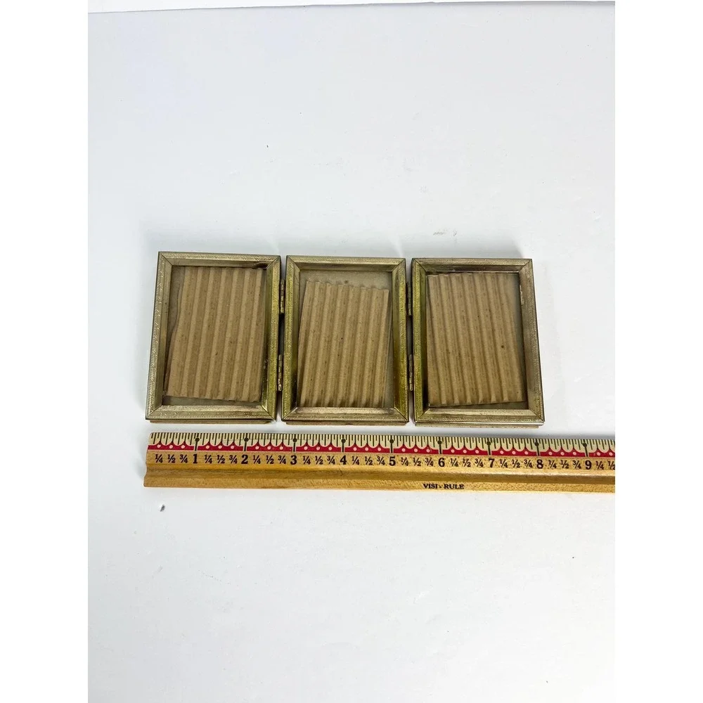 Vintage Gold Tone Trifold 3.5